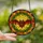 Fantasy Art Fans' Stained Glass Brown Bat Ivy Wreath Glowing Amber Mosaic Stained Glass Suncatcher - 2
