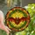 Fantasy Art Fans' Stained Glass Brown Bat Ivy Wreath Glowing Amber Mosaic Stained Glass Suncatcher - 1