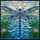Nature Lovers' Luminous Stained Glass Dragonfly Deep Blue Turquoise Emerald Green Golden Yellow Mosaic Stained Glass Suncatcher - 7