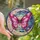 Nature Lovers' Tiffany Stained Glass Butterfly Moon Pink Fuchsia Blue Crystal Mosaic Stained Glass Suncatcher - 1