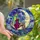 Fantasy Art Collectors' Stained Glass Mystical Sorceress Moon Celestial Tapestry Purple Green Blue Stained Glass Suncatcher - GEMO1IUqHx