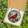 Nature Art Lovers' Tiffany Stained Glass Cardinal Bird Mosaic Deep Red Berries Jewel Tone Ethereal Sky Stained Glass Suncatcher - TXg7kycG2P