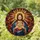Devotional Art Lover Tiffany Stained Glass Jesus Christ Sacred Heart Autumn Golden Ruby Mosaic Stained Glass Suncatcher - NjbHgECySx