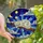 Cat Lovers' Tiffany-Style Sleeping White Cat, Indigo Night Sky, Yellow Moon & Stars Stained Glass Mosaic Stained Glass Suncatcher - 1
