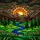 Nature Lovers' Vibrant Stained Glass Mountain Sun, Emerald Green Field, Blue River & Deep Orange Sky Stained Glass Suncatcher - 7