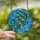 Nature Lovers' Tiffany Style Stained Glass Olive Branch Emerald Green Amber Cerulean Blue Mosaic Stained Glass Suncatcher - 2