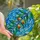 Nature Lovers' Tiffany Style Stained Glass Olive Branch Emerald Green Amber Cerulean Blue Mosaic Stained Glass Suncatcher - 1