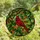 Nature Lovers' Tiffany Style Stained Glass Cardinal Ruby Red Forest Green Mosaic Stained Glass Suncatcher - 8l83m2B3oF