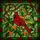 Nature Lovers' Tiffany Style Stained Glass Cardinal Ruby Red Forest Green Mosaic Stained Glass Suncatcher - 7