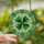 Art Lovers' Stained Glass Four-Leaf Clover Emerald Teal Filigree Floral Mosaic Jewel Tones Stained Glass Suncatcher - AMYDDQtFUu