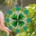 Art Lovers' Stained Glass Four-Leaf Clover Emerald Teal Filigree Floral Mosaic Jewel Tones Stained Glass Suncatcher - HzNacaj7Wk