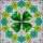 Art Lovers' Stained Glass Four-Leaf Clover Emerald Teal Filigree Floral Mosaic Jewel Tones Stained Glass Suncatcher - 7
