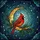 Nature Lovers' Vibrant Red Cardinal Pine Branch Tiffany Stained Glass Mosaic Celestial Crescent Moon Jewel Tones Stained Glass Suncatcher - 6