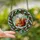 Nature & Winter Art Lovers' Vibrant Stained Glass Red Squirrel Winter Forest Candle Jewel Tones Pattern Stained Glass Suncatcher - 2