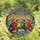 Christmas Lovers' Jewel Tone Stained Glass Songbirds Santa Hats Winter Forest Mosaic Stained Glass Suncatcher - 4