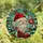Holiday Enthusiasts' Intricate Stained Glass Christmas Gnome Winter Wonderland Mosaic in Red, Green, Teal Jewel Tones Stained Glass Suncatcher - 6PXk70G38v