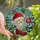 Holiday Enthusiasts' Intricate Stained Glass Christmas Gnome Winter Wonderland Mosaic in Red, Green, Teal Jewel Tones Stained Glass Suncatcher - ntNMd9mm0H