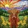 Nature Lovers' Tiffany Stained Glass Highland Cow Portrait Mountain Sunset Mosaic Stained Glass Suncatcher - 5