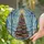 Book Lovers' Christmas Stained Glass Book Tree Jewel Tone Winter Mosaic Stained Glass Suncatcher - 2
