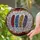 Nature Inspired Tiffany Stained Glass Seven Feather Art, Ruby Red Sapphire Blue Amber Mosaic Stained Glass Suncatcher - MPW4mJOGbF