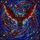 Fantasy Art Enthusiasts' Intricate Tiffany Stained Glass Bat, Vivid Red Black Copper Gold Midnight Blue Swirling Vortex Mosaic Stained Glass Suncatcher - 5