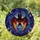 Mythic Art Collectors' Intricate Tiffany Stained Glass Bat Celestial Swirls Ruby Red Amber Black Stained Glass Suncatcher - JCBR2TgOZg