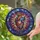 Art Lovers' Stained Glass Cosmic Heart Nebula Stars Galaxy Mosaic Jewel Tone Blue Red Gold Violet Stained Glass Suncatcher - gMrQoTIZa-