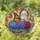 Nature & Family Art Lovers Vibrant Tiffany Glass Monarch Butterfly Hydrangea Mosaic Grandfather Portrait 'Always With You' Script Stained Glass Suncatcher - 1