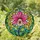 Nature Lovers' Tiffany Style Orchid Flower Deep Rose Pink Chartreuse Green Mosaic Art Stained Glass Suncatcher - 1