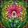 Nature Lovers' Tiffany Style Orchid Flower Deep Rose Pink Chartreuse Green Mosaic Art Stained Glass Suncatcher - 5
