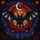 Mystical Art Lovers' Tiffany Stained Glass Bat Fiery Red Black Silver Nocturnal Sky Mosaic Pattern Stained Glass Suncatcher - 5
