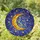 Celestial Dreamers' Tiffany Style Stained Glass Crescent Moon Night Sky Art with Golden Yellow Stars & Blue Purple Clouds Stained Glass Suncatcher - 1