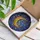 Celestial Dreamers' Tiffany Style Stained Glass Crescent Moon Night Sky Art with Golden Yellow Stars & Blue Purple Clouds Stained Glass Suncatcher - 3