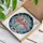 Festive Holiday Lovers' Vibrant Pink Stained Glass Flamingos Santa Hats Winter Wonderland Mosaic Stained Glass Suncatcher - 3