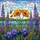 Nature Lovers' Vibrant Tiffany Stained Glass Poppies Lupines Irises Mosaic Landscape Stained Glass Suncatcher - 5