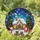 Holiday Decor Lovers' Glowing Stained Glass Winter Cottage Snowmen Reindeer Jewel Tones Blue Red Green Edge-to-Edge Mosaic Stained Glass Suncatcher - m1b04kBPp4