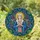Devotional Art Lovers' Tiffany Stained Glass Virgin Mary Gold Rosary Vibrant Blue Rose-Pink Mosaic Stained Glass Suncatcher - 1