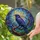 Nature & Fantasy Art Lovers' Vibrant Stained Glass Raven Iridescent Feather Celestial Moon Mosaic Stained Glass Suncatcher - 2