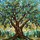 Art Lovers' Tiffany Style Jewel Tone Stained Glass Olive Tree Emerald Blue Yellow Mosaic Design Stained Glass Suncatcher - 5