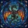 Fantasy Art Lovers' Majestic Dark Gray Dragon Stained Glass Cosmic Nebula Galaxy Art Jewel Tones Deep Blue Orange Stained Glass Suncatcher - 5