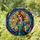 Art Lovers' Intricate Tiffany Stained Glass Catrina Skull Woman with Radiant Marigold Flowers, Teal, Gold, Deep Jewel Tones Stained Glass Suncatcher - 1