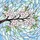 Nature Lovers' Tiffany Stained Glass Cherry Blossom Pink White Flowers Green Leaves Blue Swirling Mosaic Stained Glass Suncatcher - 5
