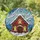 Holiday Lovers' Tiffany Style Stained Glass Gingerbread House Ruby Red Pearl White Golden Yellow Winter Night Mosaic Stained Glass Suncatcher - 1