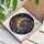 Celestial Art Lovers' Tiffany Stained Glass Crescent Moon Planets Nebula Golden Orange Blue Purple Emerald Pattern Stained Glass Suncatcher - 3
