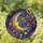 Celestial Art Lovers' Tiffany Stained Glass Crescent Moon Planets Nebula Golden Orange Blue Purple Emerald Pattern Stained Glass Suncatcher - 1