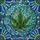Stained Glass Art Fans' Emerald Teal Aqua Indigo Jewel Tone Moon Leaf Mosaic Stained Glass Suncatcher - 5
