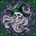 Fantasy Art Lovers Tiffany Style Stained Glass Skeleton Skull Witch Hat Emerald Amethyst Black Edge-to-Edge Pattern Stained Glass Suncatcher - 5
