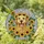 Golden Retriever Owners' Vibrant Jewel Tone Tiffany Glass Sunflower Wreath Mosaic Art Stained Glass Suncatcher - 1