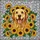 Golden Retriever Owners' Vibrant Jewel Tone Tiffany Glass Sunflower Wreath Mosaic Art Stained Glass Suncatcher - 5
