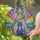 Cat Lovers' Whimsical Stained Glass Blue Cat UFO Rainbow Sparkle Mosaic Stained Glass Suncatcher - 2